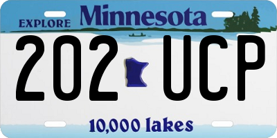 MN license plate 202UCP