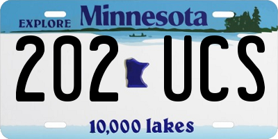 MN license plate 202UCS