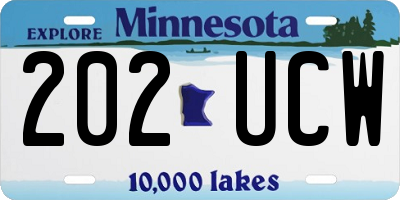 MN license plate 202UCW