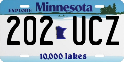 MN license plate 202UCZ