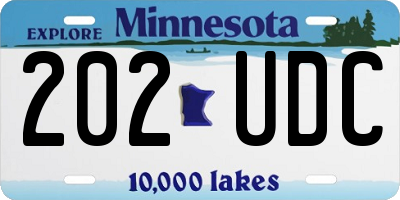 MN license plate 202UDC