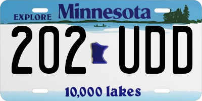 MN license plate 202UDD