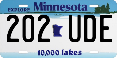 MN license plate 202UDE