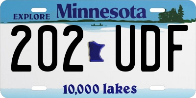 MN license plate 202UDF