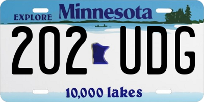 MN license plate 202UDG