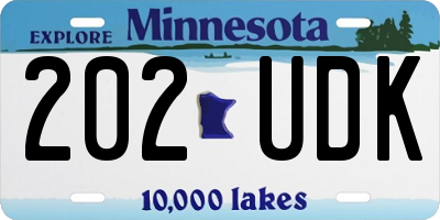 MN license plate 202UDK