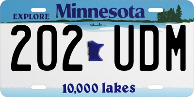 MN license plate 202UDM