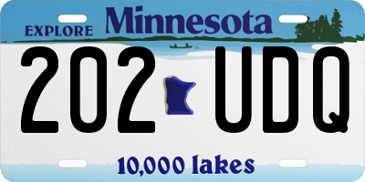 MN license plate 202UDQ