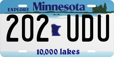 MN license plate 202UDU