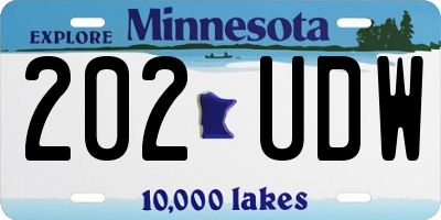 MN license plate 202UDW