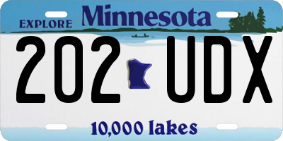 MN license plate 202UDX