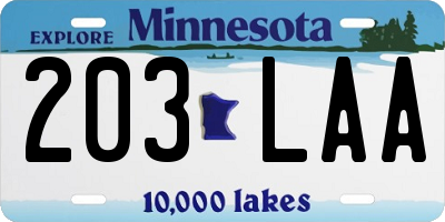 MN license plate 203LAA