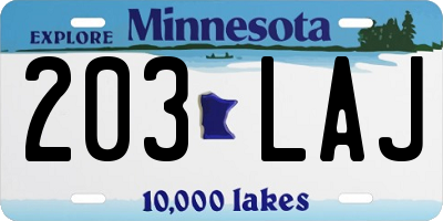 MN license plate 203LAJ