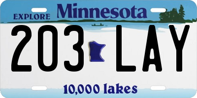 MN license plate 203LAY