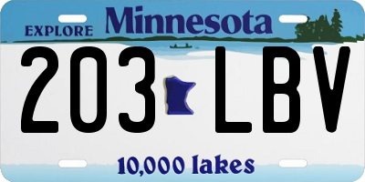 MN license plate 203LBV