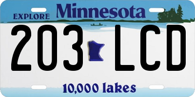 MN license plate 203LCD