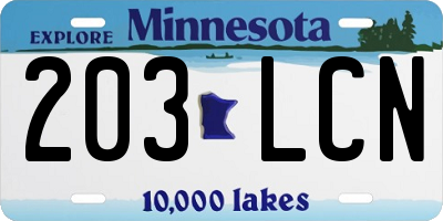 MN license plate 203LCN