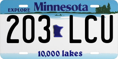 MN license plate 203LCU