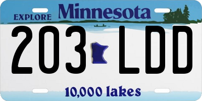 MN license plate 203LDD