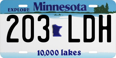 MN license plate 203LDH