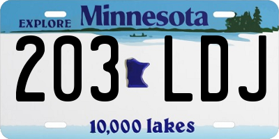 MN license plate 203LDJ