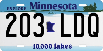 MN license plate 203LDQ