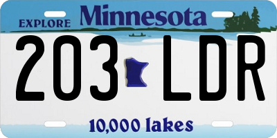 MN license plate 203LDR