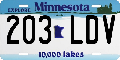 MN license plate 203LDV