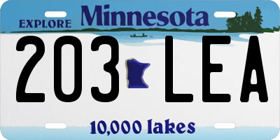 MN license plate 203LEA
