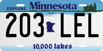 MN license plate 203LEL