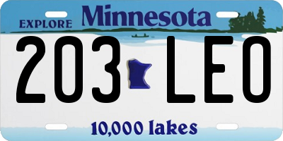 MN license plate 203LEO