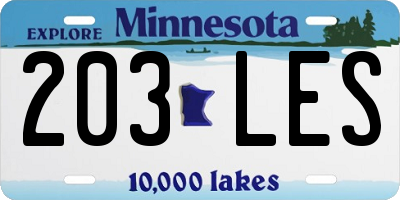 MN license plate 203LES