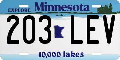 MN license plate 203LEV