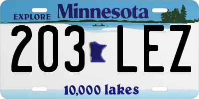 MN license plate 203LEZ