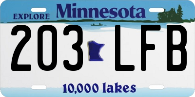 MN license plate 203LFB