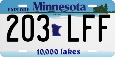 MN license plate 203LFF