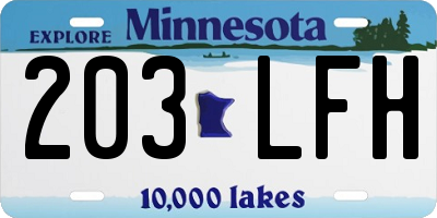 MN license plate 203LFH