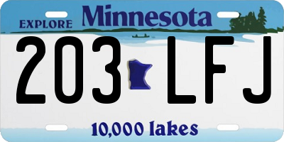 MN license plate 203LFJ