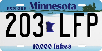 MN license plate 203LFP