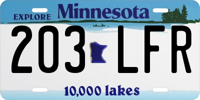 MN license plate 203LFR