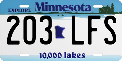 MN license plate 203LFS