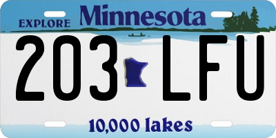 MN license plate 203LFU