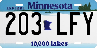 MN license plate 203LFY