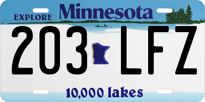 MN license plate 203LFZ