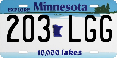 MN license plate 203LGG