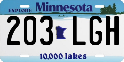 MN license plate 203LGH