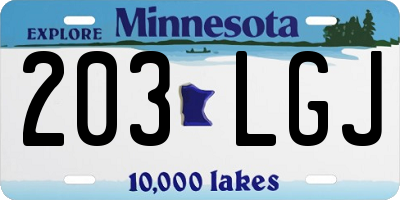 MN license plate 203LGJ