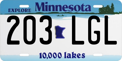 MN license plate 203LGL