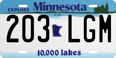 MN license plate 203LGM