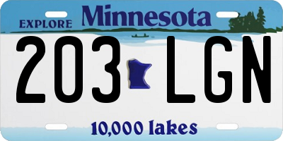 MN license plate 203LGN